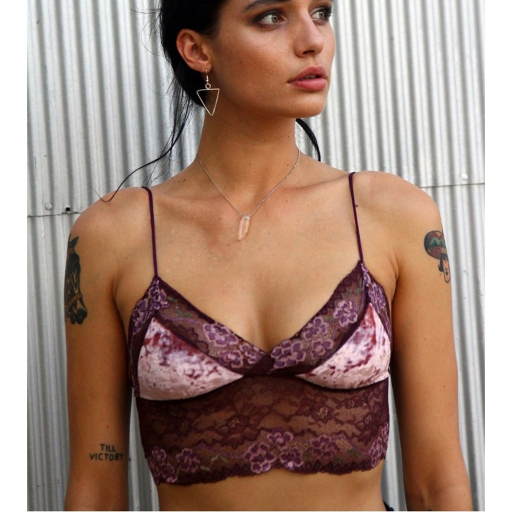 Kultcha Collective Velvet Bralette - Plum